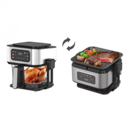 Pink Garlic Freidora de Aire AFPE25, 5 Litros, 1400W, 220 °C, Negro/Plata 