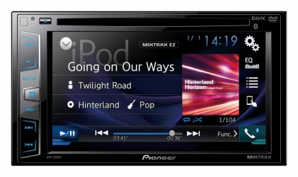 Pioneer Autoestereo AVH-X395BT, Pantalla 6.2'', Bluetooth, USB 2.0, Negro 