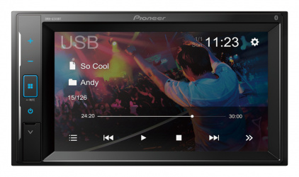 Pioneer Autoestéreo DMH-A245BT, AAC/FLAC/MP3/WAV/WMA, USB/Bluetooth, Negro 