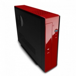 Gabinete PIXXO Slim, micro-ATX/mini-iTX, 1x USB 2.0, con Fuente de Poder 450W, Rojo 
