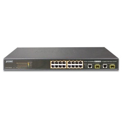Switch Planet Fast Ethernet FGSW-1816HPS, 16 Puertos PoE+ 10/100Mbps + 2 Puertos SFP, 7.2 Gbit/s, 16.000 Entradas - Administrable 
