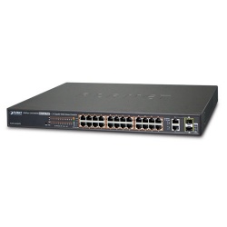 Switch Planet Gigabit Ethernet FGSW-2624HPS, 24 Puertos PoE+ 10/100/1000Mbps + 2 Puertos SFP + 2 Puertos TP, 8 Gbit/s, 16.000 Entradas 
