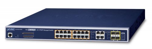 Switch Planet Gigabit Ethernet GS-4210-16P4C, 16 Puertos PoE 10/100/1000 Mbps + 4 Puertos SFP, 40 Gbit/s, 8000 Entradas - Administrable 