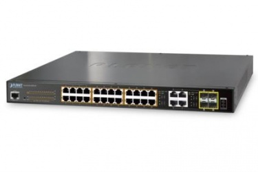 Switch Planet Gigabit Ethernet GS-4210-24PL4C, 24 Puertos PoE+ 10/100/1000Mbps + 4 Puertos SFP, 56 Gbit/s, 8000 Entradas - Administrable 