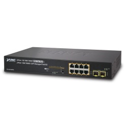 Switch Planet Gigabit Ethernet GS-4210-8P2S, 8 Puertos PoE+ 10/100/1000Mbps + 2 Puertos SFP, 20 Gbit/s, 8000 Entradas - Administrable 
