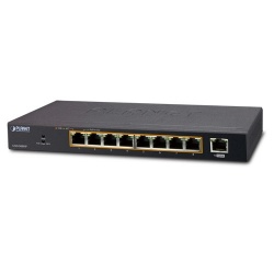Switch Planet Gigabit Ethernet GSD-908HP, 8 Puertos 10/100/1000Mbps + 1 Puerto Gigabit, 18 Gbit/s, 4000 Entradas - Administrable 