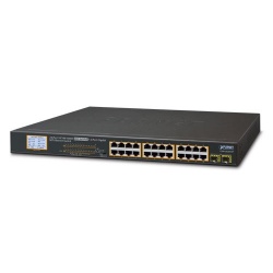 Switch Planet Gigabit Ethernet GSW-2620VHP, 24 Puertos PoE+ 10/100/1000Mbps + 2 Puertos SFP, 52 Gbit/s, 8000 Entradas - No Administrable 