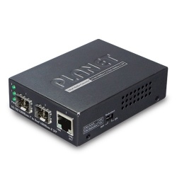 Planet Convertidor de Medios Gigabit Ethernet a Dual SFP, 1000 Mbit/s 