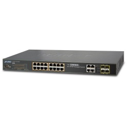 Switch Planet Gigabit Ethernet WGSW-20160HP, 16 Puertos PoE+ 10/100/1000Mbps + 4 Puertos SFP, 40 Gbit/s, 8000 Entradas - Administrable 