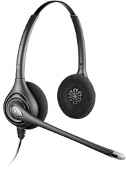 Plantronics Audífono HW261N SupraPlus Binaural Banda Ancha, Alámbrico, Gris 