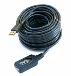 Plugable Cable USB A Macho - USB A Macho, 10 Metros, Negro 