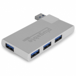 Plugable Hub USB 3.0 A Macho - 4x USB 3.0 A Hembra, 5000 Mbit/s, Blanco 