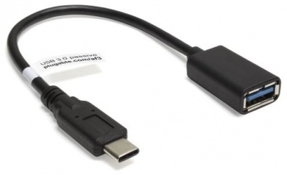 Plugable Adaptador USB A Macho - USB C Macho, Negro 