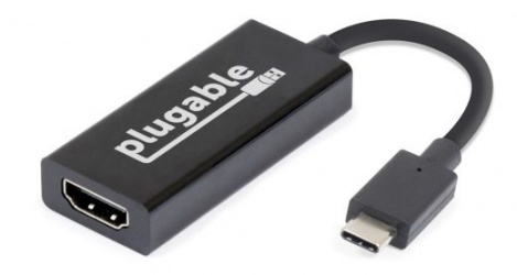 Plugable Adaptador USB C Macho - HDMI Hembra, Negro 