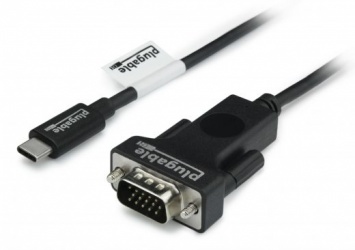 Plugable Cable USB C Macho - VGA Macho, 1.8 Metros, Negro 