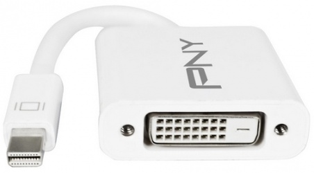 PNY Adaptador Mini DisplayPort Macho - DVI-D Hembra, Blanco 