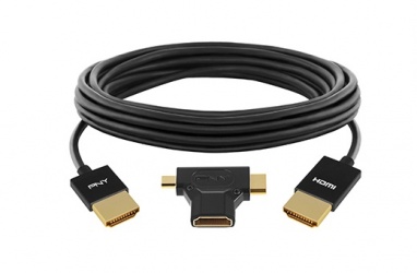PNY Kit Cable HDMI 3 en 1, 3.6 Metros, Negro 
