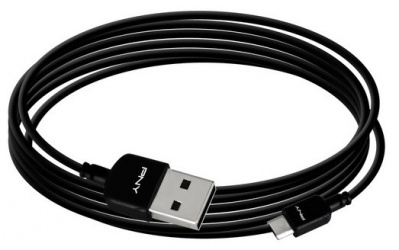 PNY Cable Micro USB 2.0 A Macho para Android, 1.8 Metros, Negro 
