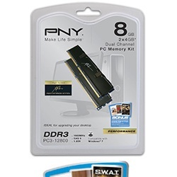 Memoria RAM PNY XLR8 DDR3, 1600MHz, 8GB Kit 2x4gb, CL9 