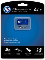 Memoria USB HP v165w, 4GB, USB 2.0, Azul 