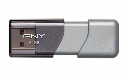 Memoria USB PNY Turbo, 64GB, USB 3.0, Gris 