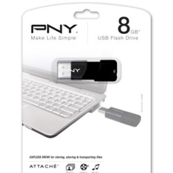 Memoria USB PNY Attaché III, 8GB, USB 2.0, Negro 