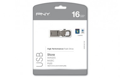Memoria USB PNY Hook, 16GB, USB 2.0, Bronce 