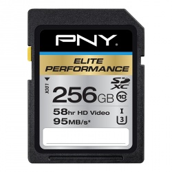 Memoria Flash PNY Elite Performance, 256GB SDXC UHS-I U3 Clase 10 