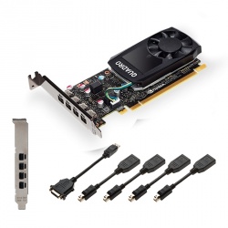 Tarjeta de Video PNY NVIDIA Quadro P1000 V2, 4GB 128-bit GDDR5, PCI Express x16 3.0 - incluye 4 adaptadores Mini DisplayPort - DisplayPort 