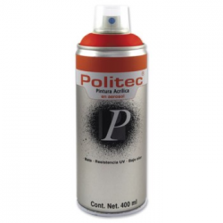 Politec Spray Acrílico Línea 300, 400ml, Mate, Rojo 