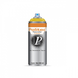Politec Spray Acrílico Línea 300, 400ml, Mate, Amarillo Medio 