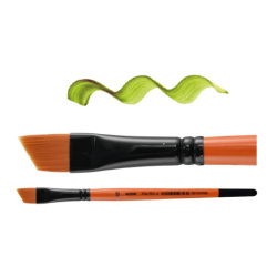 Politec Pincel Angular Serie A, Pelo Sintético, #1/2, 1 Pieza, para Multitécnica y Decorativo 