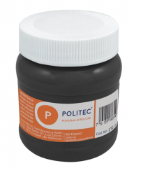 Politec Pintura Acrílica para Arte, 250ml, Negro, No. 302 