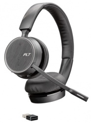 Poly Audífonos con Micrófono Binaural Voyager 4220 UC, Inalámbrico, Bluetooth, Negro 
