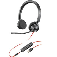 Poly Audífonos Blackwire 3325-M, Alámbrico, USB-A, Negro 