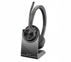 Poly Audífonos Voyager 4320 UC, Inalámbrico, USB-A, Negro, incluye Adaptador BT700/Base de Carga 