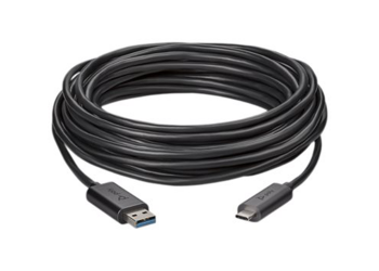 Poly Cable Óptico USB-A Macho - USB-C Macho, 10 Metros, Negro 