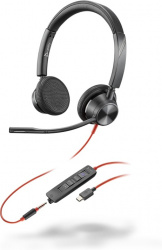 Poly Audífonos con Micrófono Blackwire 3325, Alámbrico, 1.2 Metros, USB-C, Negro 