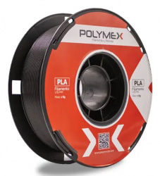 Polymex Bobina de Filamento PLA PMX-4412001, Diámetro 1.75mm, 1kg, Negro 