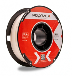 Polymex Bobina de Filamento PLA PMX-4412002, Diámetro 1.75mm, 1kg, Blanco 