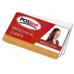 POSline Tarjetas de PVC para Credenciales YMCKO, 8.6 x 5.4mm, 100 Tarjetas 