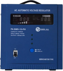 Regulador Power-All SO-HO, 5kW, 5.000 VA, Entrada 120- 127V, Salida 120V, 6 Salidas 