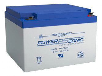 Power Sonic Batería de Respaldo UL PS-12260-F2, 12V, 26Ah, para Alarmas de Incendio 