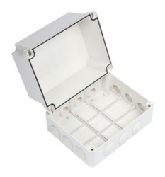 Precision Caja Eléctrica de Plástico PST-1924-1ER, 12 Entradas, Blanco 