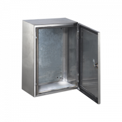Precision Gabinete de Acero Inoxidable para Exteriores, 80 x 100cm, hasta 100Kg, Gris, con Placa Interna Galvanizada 