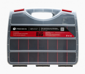 Precision Caja de Herramientas PST-H07-002, 21 Compartimentos, Gris  