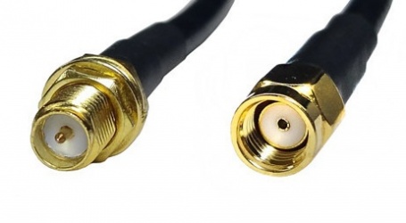 Premiertek Cable Coaxial RP-SMA Macho - RP-SMA Hembra, 3 Metros, Negro 
