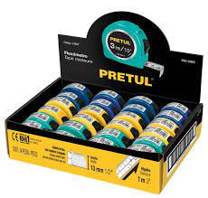 Flexómetro Pretul PRO-3MEC, 3 Metros, 13mm, Multicolor, 24 Piezas 