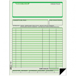 Printaforma Poliza Cheque Duplicado, Tamaño Carta, 20 Hojas 