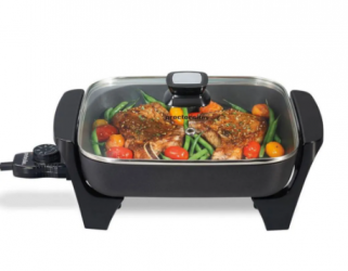 Proctor Silex Sartén Eléctrico 38526MN, Antiadherente, Cerámica, Negro 